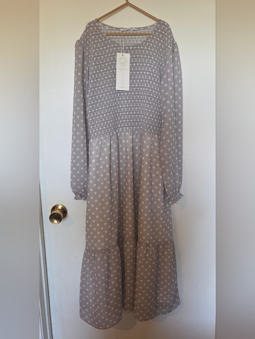 Mad About Style X Jilly Box Grace Polka Dot Midi Dress - Size Med NWT